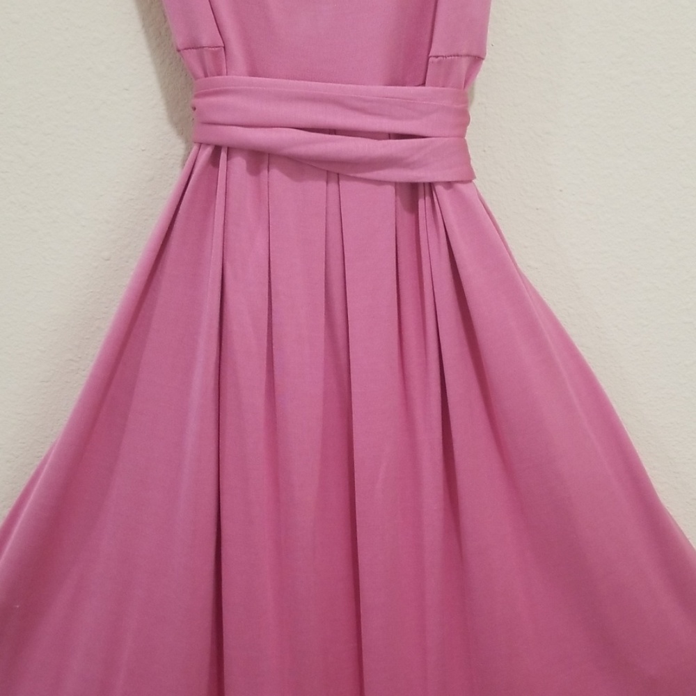 Banana Republic Dusty Rose Ruffled Sleeves Silk Dress - Picture 3 of 6